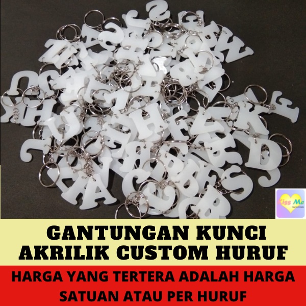 Custom Huruf Timbul Akrilik, Gantungan Kunci Huruf Timbul Akrilik Custom, Akrilik Acrylik Custom Hur