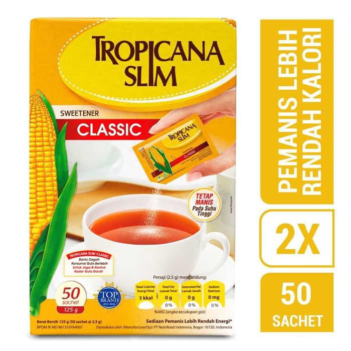 

Twin Pack: Tropicana Slim Sweetener Classic (50 Sachet)