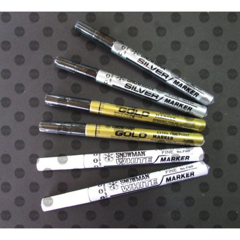 

Spidol White Paint Marker Putih / Emas / Silver Permanen asli Snowman