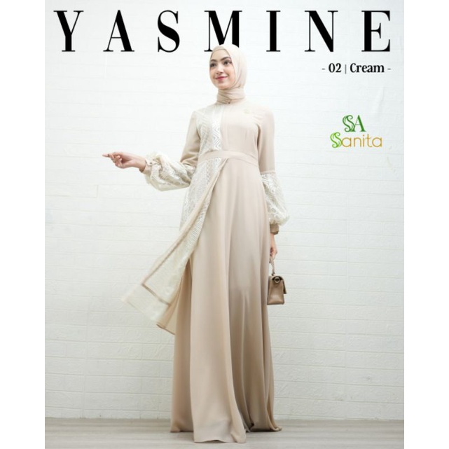 Dress Yasmine Ori by Sanita Hijab / Gamis Brukat / Muslimah Branded Wear / Gamis Set Syar'i / Gamis Pesta / Gamis Mewah / Baju Syar'i Pesta / Fashion Muslimah-8