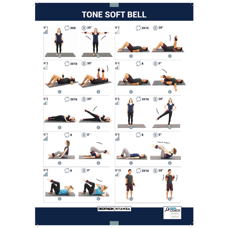 NYAMBA Soft Pemberat Tangan dan Kaki Pilates Gym Fitness Isi 2 Twin Pack Berat 1 kg