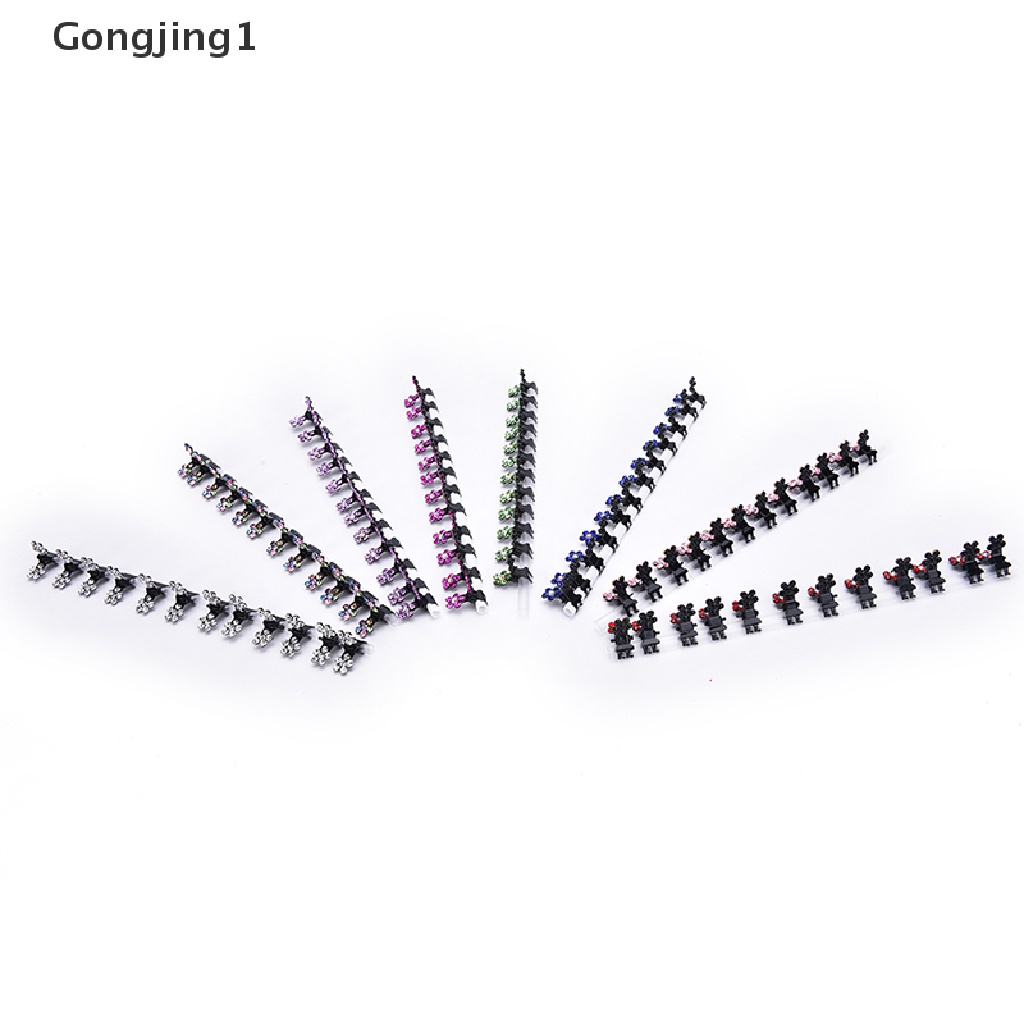 Gongjing1 12pcs / Set Jepit Rambut Mini Bentuk Bunga Aksen Kristal Untuk Aksesoris Bayi / Anak Perempuan