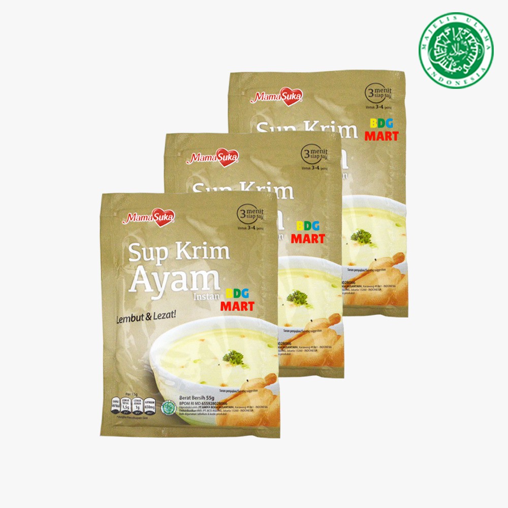 

3PCS Mama Suka Sup Krim Ayam Instan Halal MUI - 3pcs x 55gr