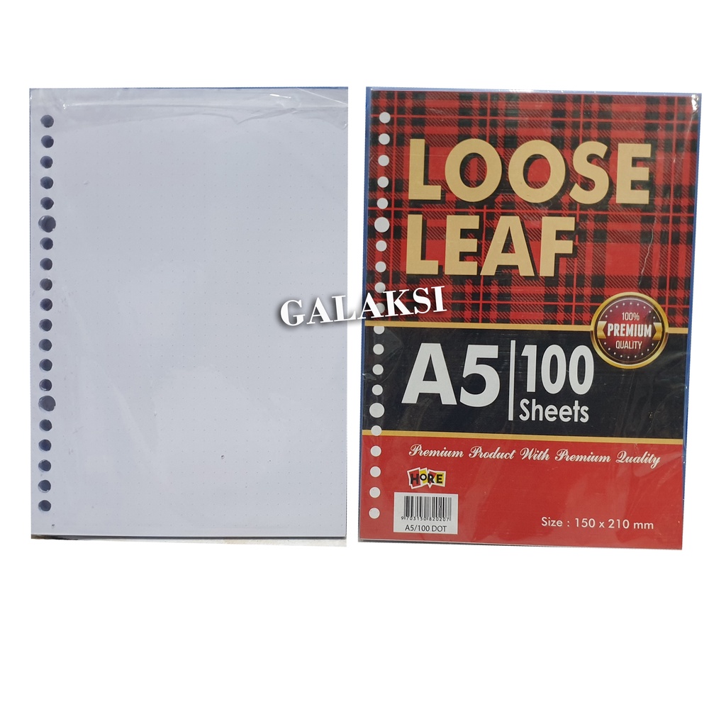 

(TITIK) LOOSE LEAF / KERTAS BINDER A5-100 DOT