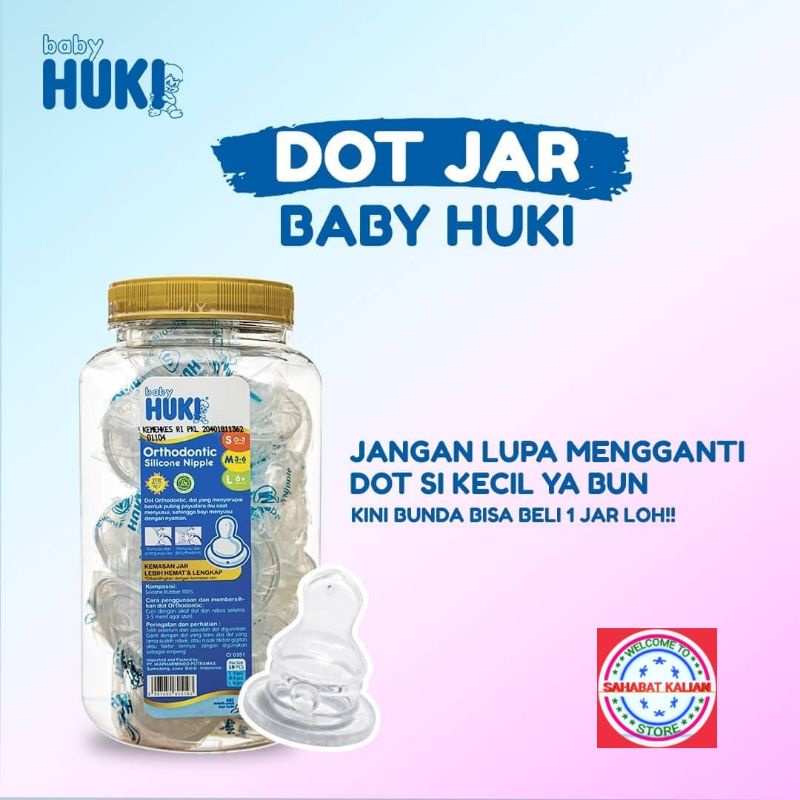 HUKI DOT GEPENG ORTHODONTIC NIPPLE S, M, DAN L