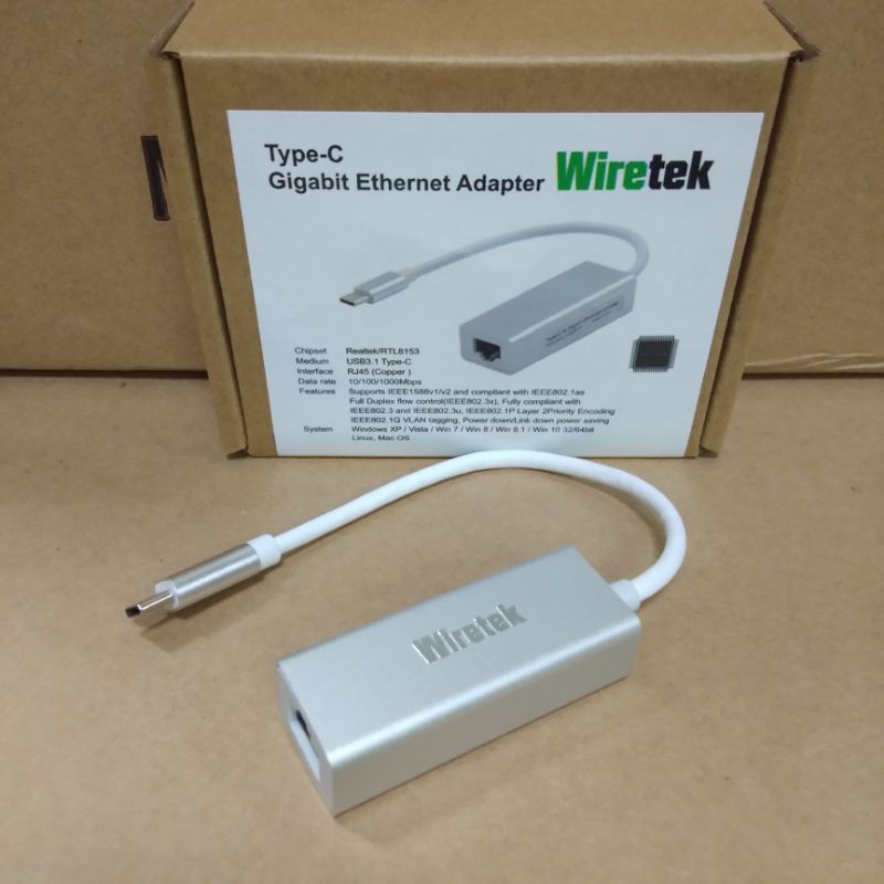 Wiretek USB Type-C to LAN Gigabit Adapter