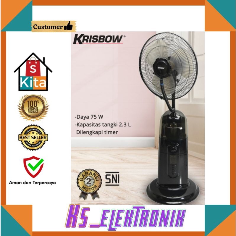 Kipas Angin Uap 16 inci Krisbow/Kipas angin Misty/Kipas angin Lantai/Kipas angin berdiri