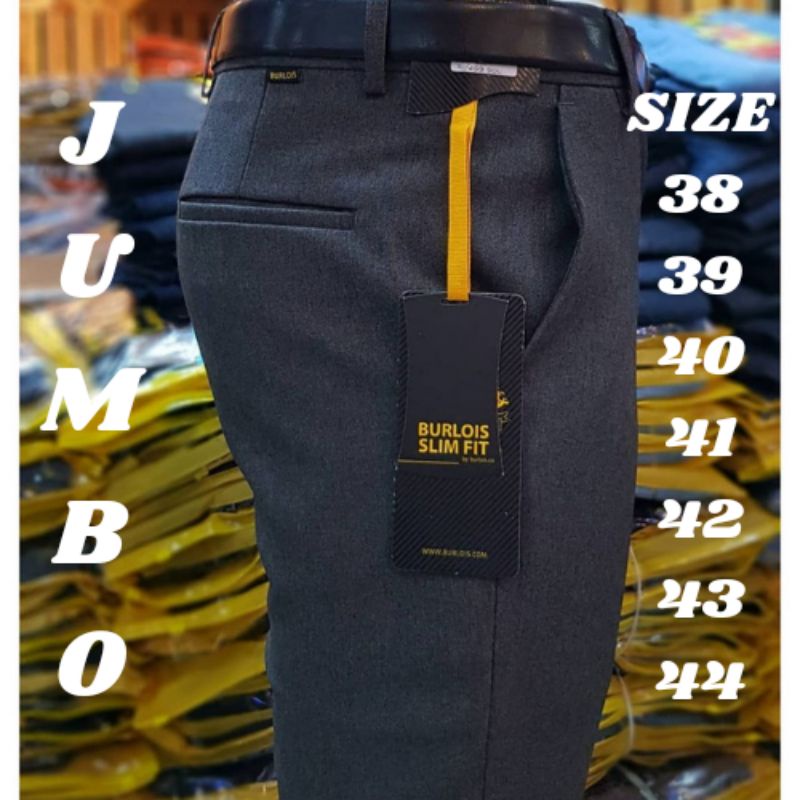 TOMUZANA_SHOP | CELANA PANJANG | KANTOR | KERJA | PRIA | COWOK | JUMBO | FORMAL | BAHAN | KAIN | DASAR | SLIMFIT | BURLOIS | ORIGINAL | WOOL | HITAM | ABU | NAVY | 38/44