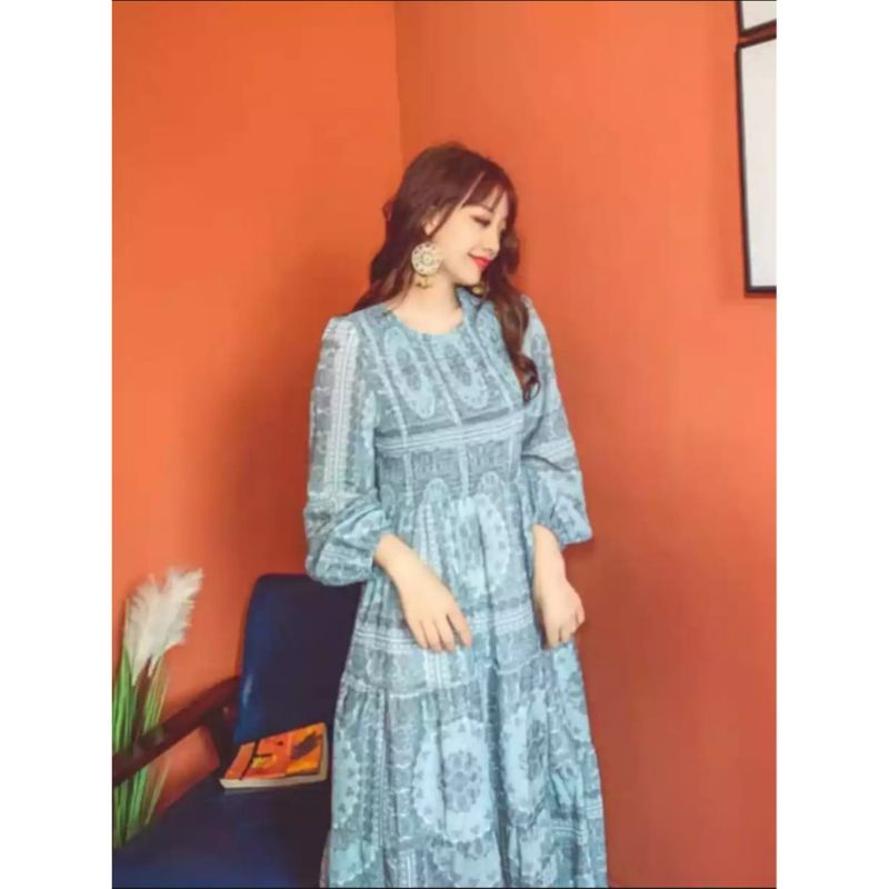 MDLV ~ 1230 REN MAXI LONG DRESS GAMIS MAXI DRESS PREMIUM BEST SELLER FASHION IMPORT