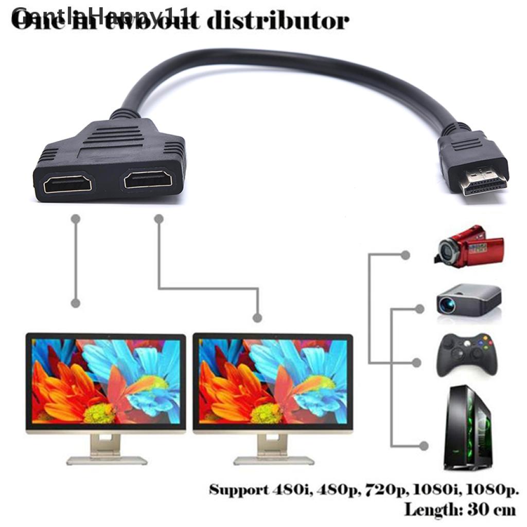 Gentlehappy Kabel Adapter Splitter HDMI Male Ke Dual HDMI Female 1 Ke 2 Arah Untuk HDTV