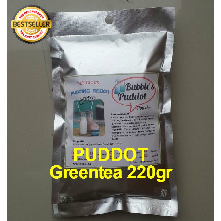 

Greentea Frizco Bubble's Puddot Premix Pudding Sedot 220gr,Bubuk Powder Puddot PUYO