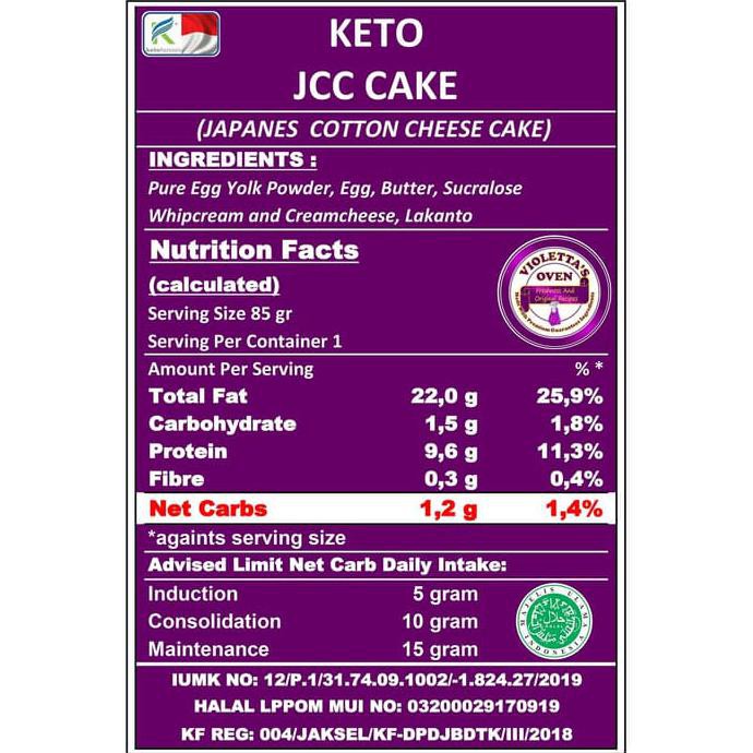 

Keto JCC - Japanese Cotton Cheese Cake 1 Slice