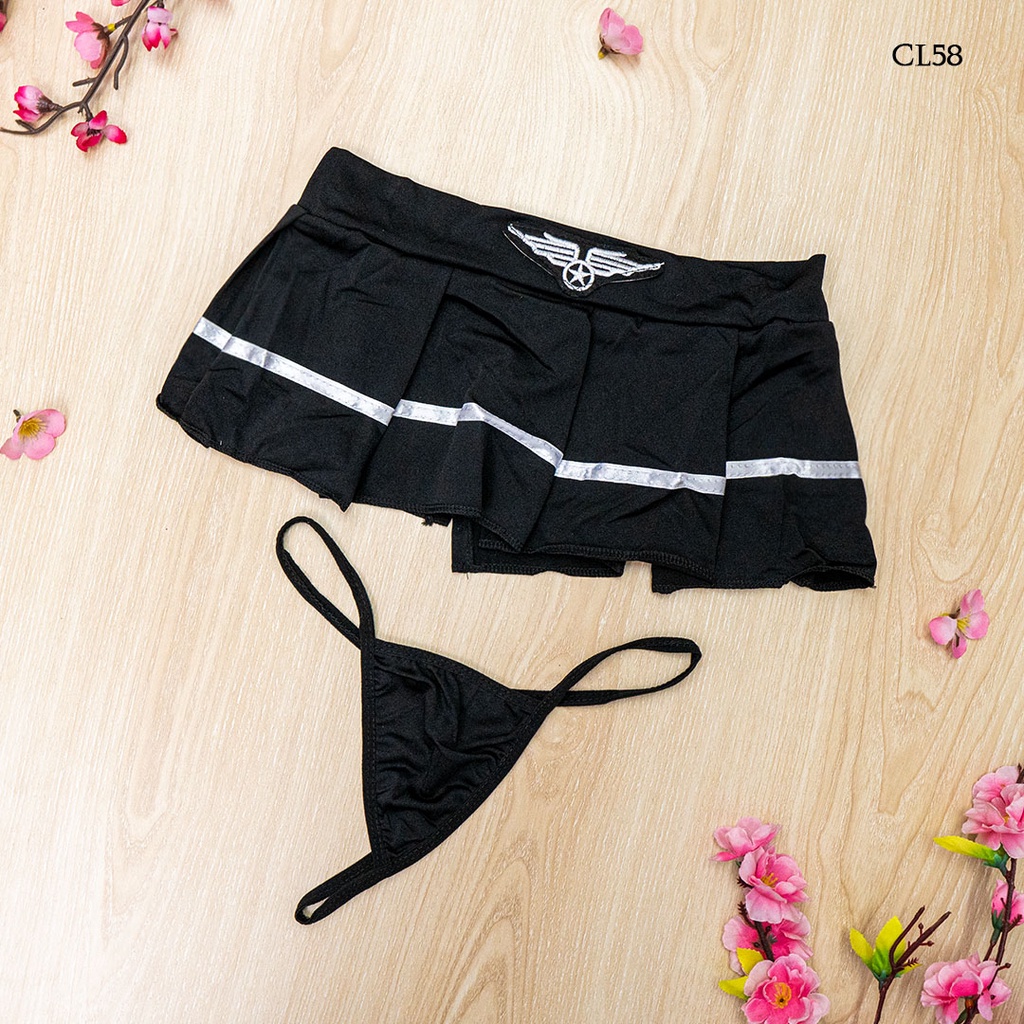 [BISA COD] KOSTUM LINGERIE BAJU POLISI SEXY POLICE COSTUME HITAM CL58