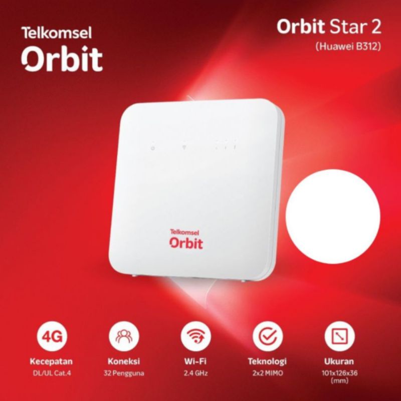 TELKOMSEL ORBIT STAR 2 Huawei Home Router B312 - 912 White - Unlock All Operator I SECOND (bekas pem