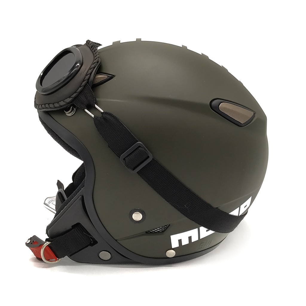 Helm JPN MOMO Retro Army Doff + Goggle One (Bogo / Vespa / Classic / Klasik)