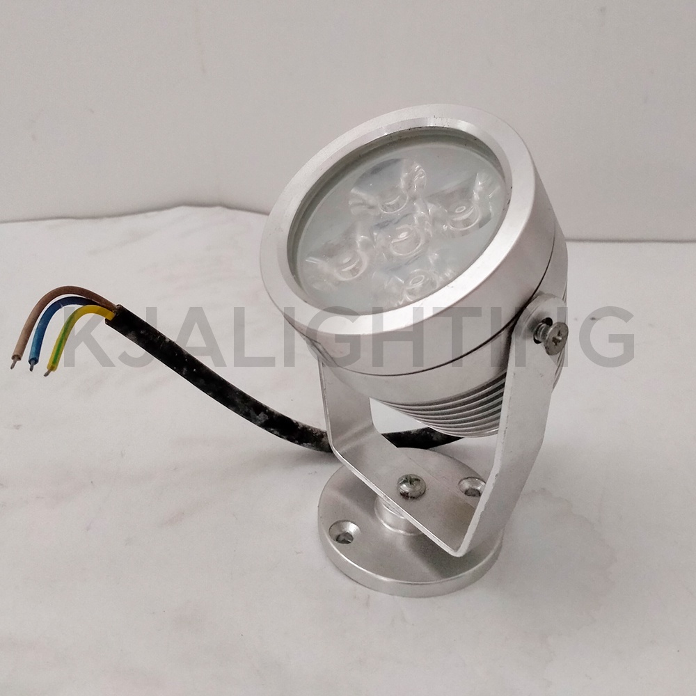 LAMPU SOROT TAMAN LED STAINLESS 5W 5 WATT SILVER