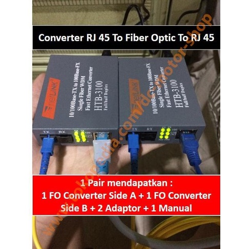 Media Converter FO - FO Converter Single-Mode 10/100Mbps