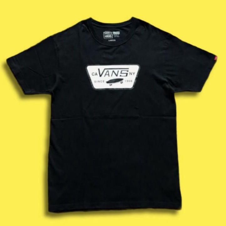Kaos second Vans CAVANSNY Bekas Size L fit XL warna hitam pekat
