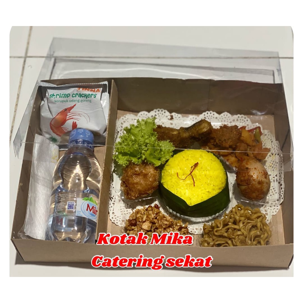 Promo!!! Dus Nasi Cathering Kraft Coklat Tutup Mika Uk. 31 x 22 x 7 cm