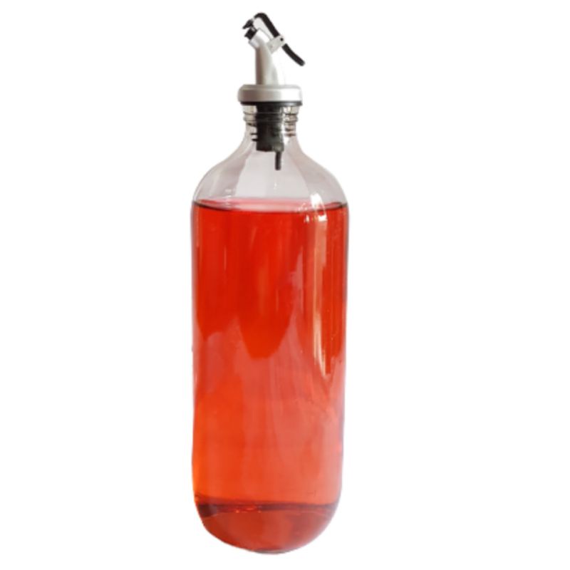 Botol Kaca 1 liter Tutup Flip Pourer Silver  / Botol Bolles / Botol Madu / Botol kecap / Botol Dapur  / Botol Jamu kaca 1 liter1