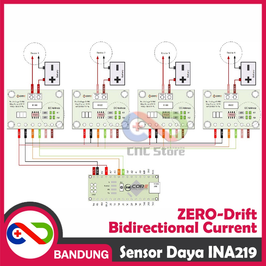 SENSOR DAYA INA219 I2C CJMCU-219 POWER METER ARUS DAN TEGANGAN