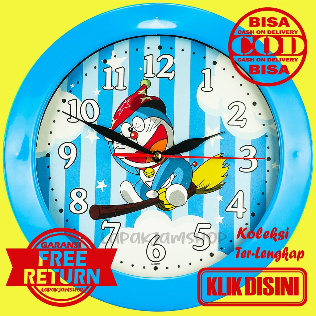 Jam Dinding Quartz Karakter anak Minimalis Unik Besar Nikko 707 Step Movement