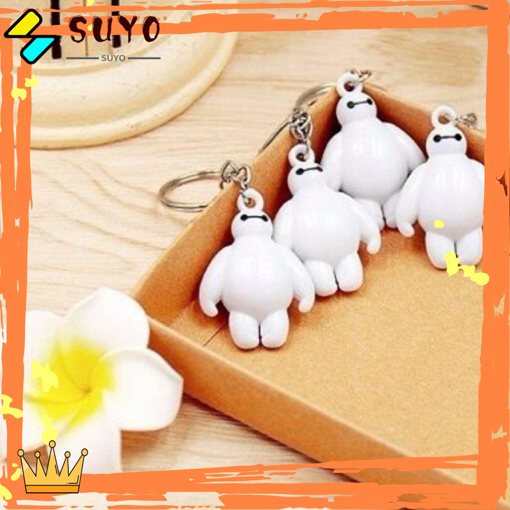 SUYOU Home Decor Keychain Key Accessory Anime Figure Pendant Key Ring for Backpack Cute For Kid Girl Women White Baymax Kawaii Cartoon