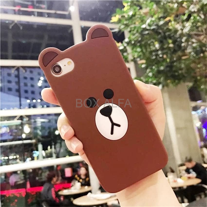 Case Samsung J3 J5 J7 Pro 2017 Kartun Softcase Ultra Slim Bear Brown
