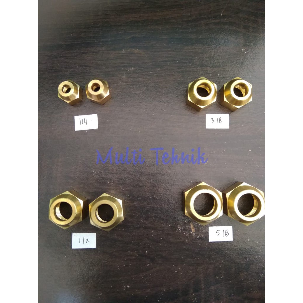 NUT AC 1/4 1/2 3/8 5/8 SAMBUNGAN PIPA AC