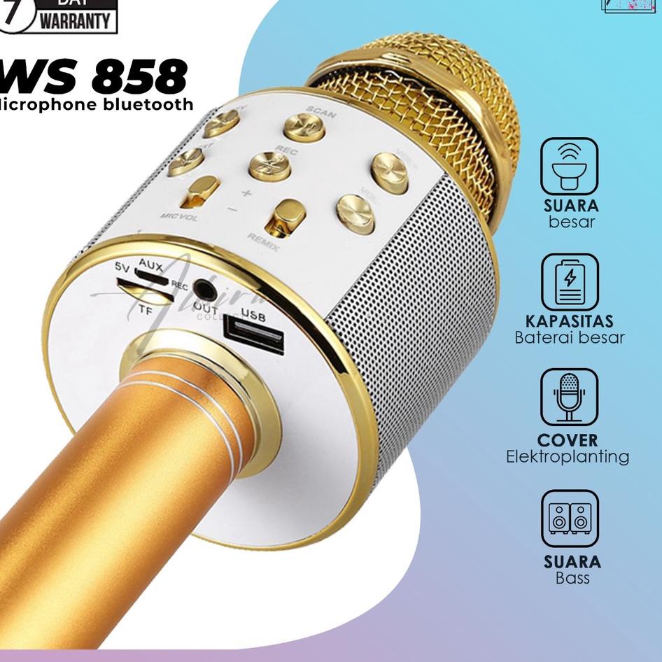 [PRODUK AQCA7] MS [ PROMO HARGA ] Microphone Karaoke Mic Bluetooth Ws 858 Speaker Mike Ws 858 Mikrop