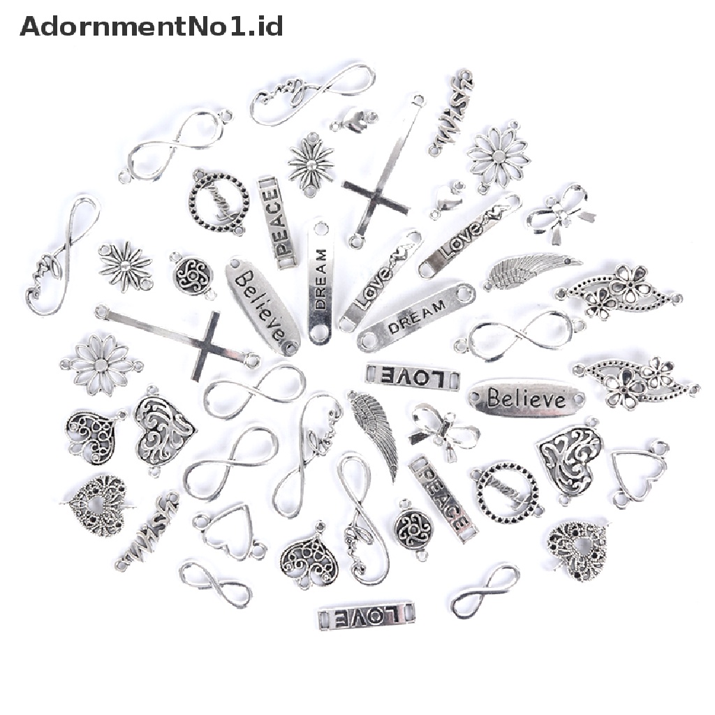 (AdornmentNo1) 50 Pcs Liontin Kalung / Gelang Desain Salib / Infinity Antik DIY