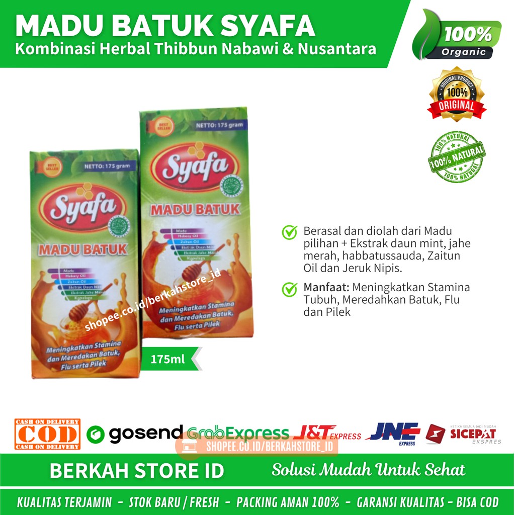 Madu Batuk Anak - Madu Batuk Syafa 175ml - Obat Batuk Herbal