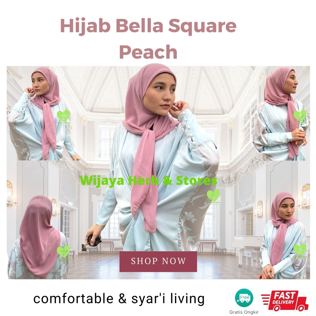 [Outfits] Hijab Bella Square Segi Empat Polos /Jilbab Bella Square / Kerudung Polos / Krudung / Kudung Bella Square