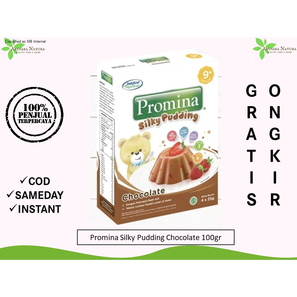 PROMINA SILKY PUDING | PUDDING 100gr STRAWBERRY ED FEBRUARI 2024  [BISA COD | INSTANT | SAMEDAY]