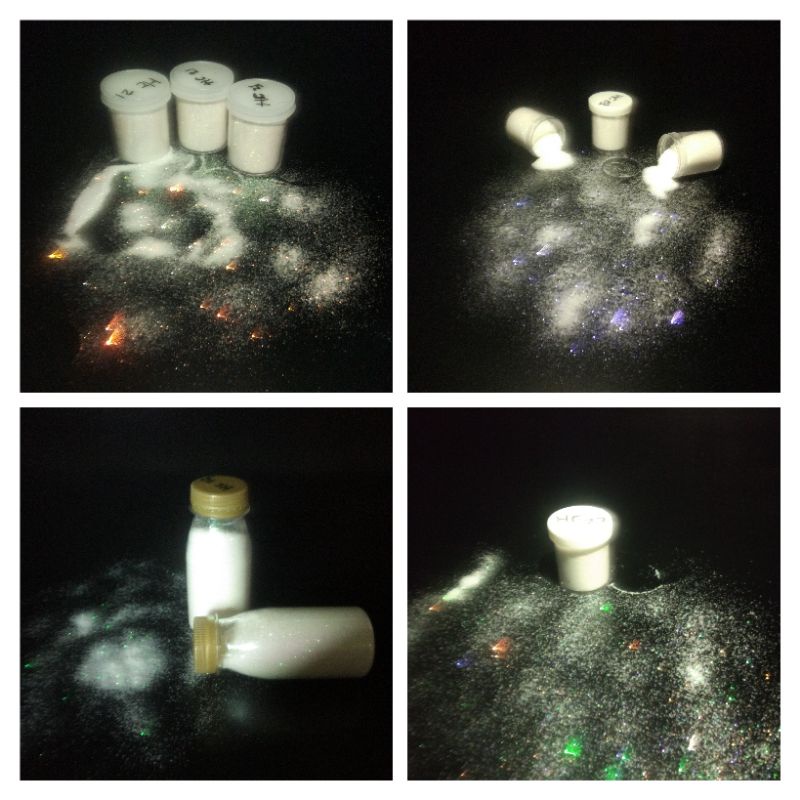 GLITTER WHITE HOLOGRAM PURE GREEN VIOLET GOLD RAINBOW