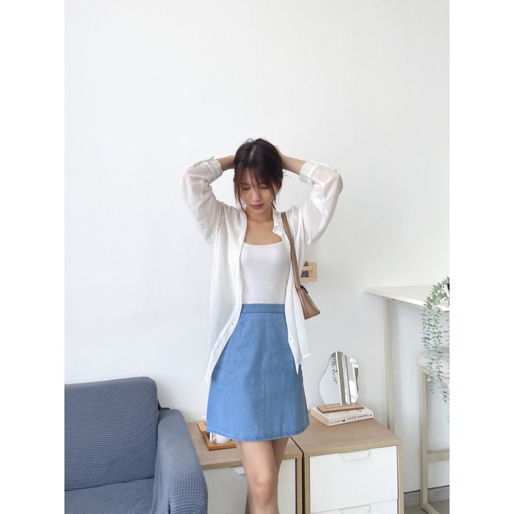 Kadaka B-0167 Denim Mini Skirt A Line Korea Premium Rok Mini Wanita