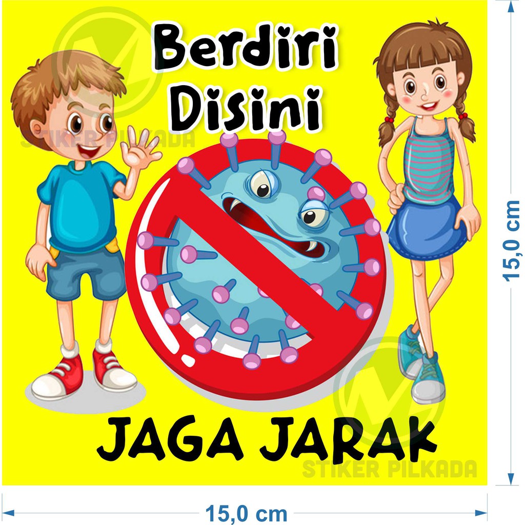 Stiker Lantai JAGA JARAK FOR KIDS 15X15CM Shopee Indonesia