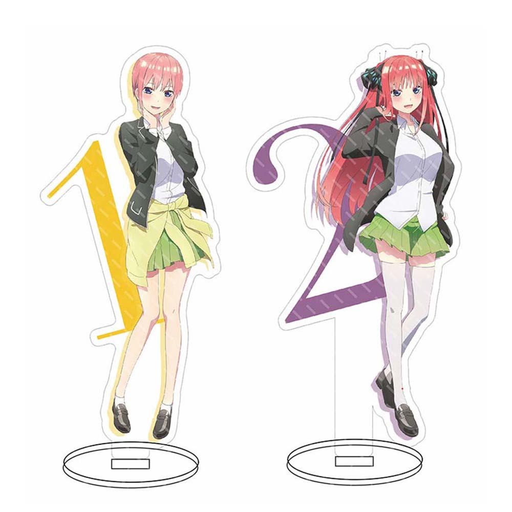 [Elegan] Nakano Miku Action Figure Fans Hadiah Fashion Dekorasi Mainan Gotoubun No Hanayome Desktop Standing Card Klasik Nakano Ichika Meja Gadis Figure Model Plat