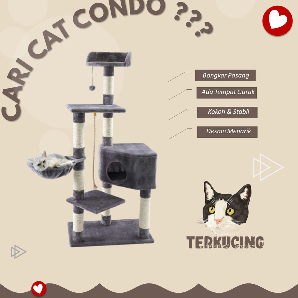 TERKUCING - CAT SCRATCHER - KANDANG KUCING - CAT TREE - CAT PLAY 