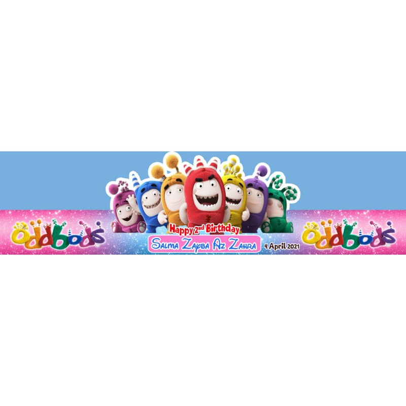 Topi ultah karakter custom nama,foto, oddbods topi oddbods topi ulang tahun tema oddbods, topi oddbo