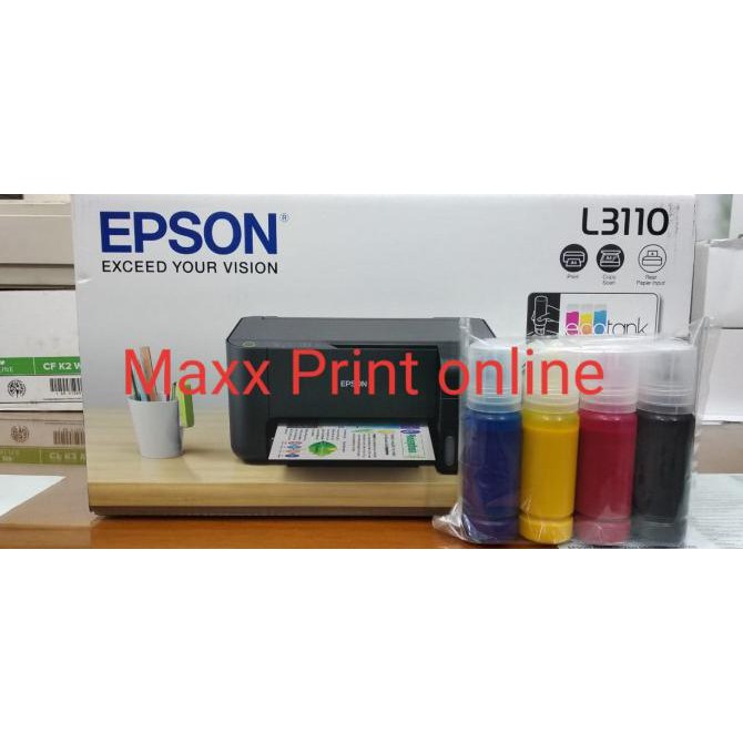 Printer Epson L3110 Paket Tinta Pigment Maxx Ink Premium 4 Warna Togolome