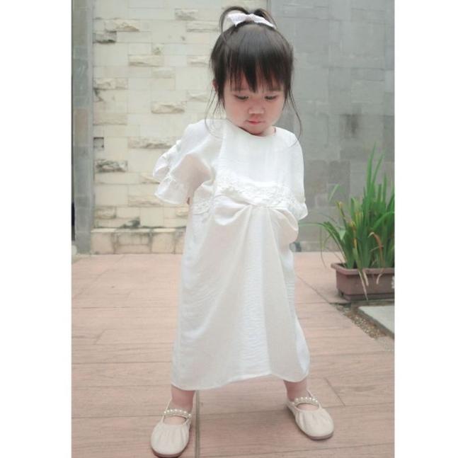 Amora Kaftan Anak Usia 2-3-4 Tahun Bahan Rayon Crinkle Gamis Anak Warna Putih Gamis Kaftan Anak Cewe