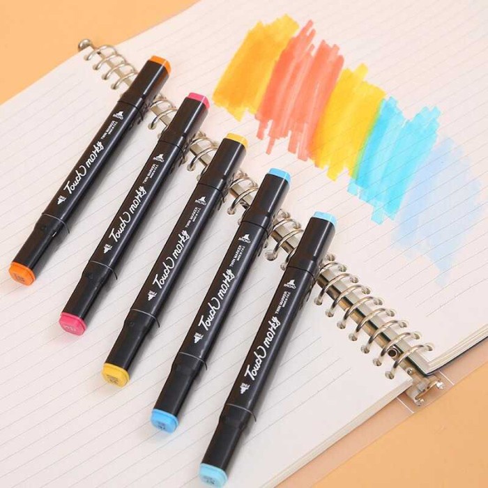 Spidol Warna Dual Side Fine Art Brush Pen Art Marker Set