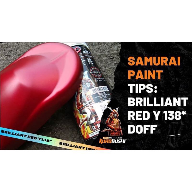 Pilok Merah Candy Doff Paket 2Klg Samurai Brilliant Red Y138 Cat Semprot Sepeda Motor Mobil Velg