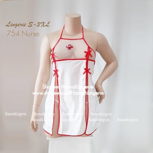 S M L XL XXL XXXL Lingerie Kostum by Hannah Lingerie Nurse Perawat Costume Suster Bigsize Big 754