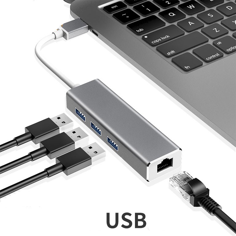 USB 3.0 To HUB 3 Port With Lan Gigabite Ethernet Adaptor Convertor