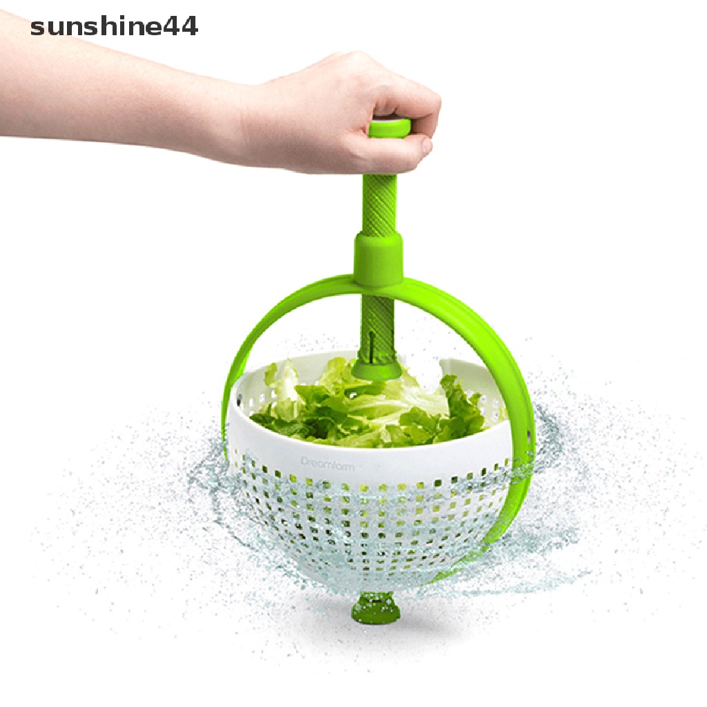 Sunshine Saringan Salad Spinner Anti Gores Bahan Nilon Dengan Gagang Lipat