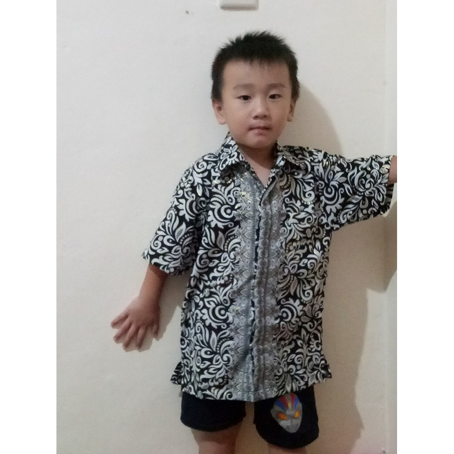 kemeja anak batik lengan pendek