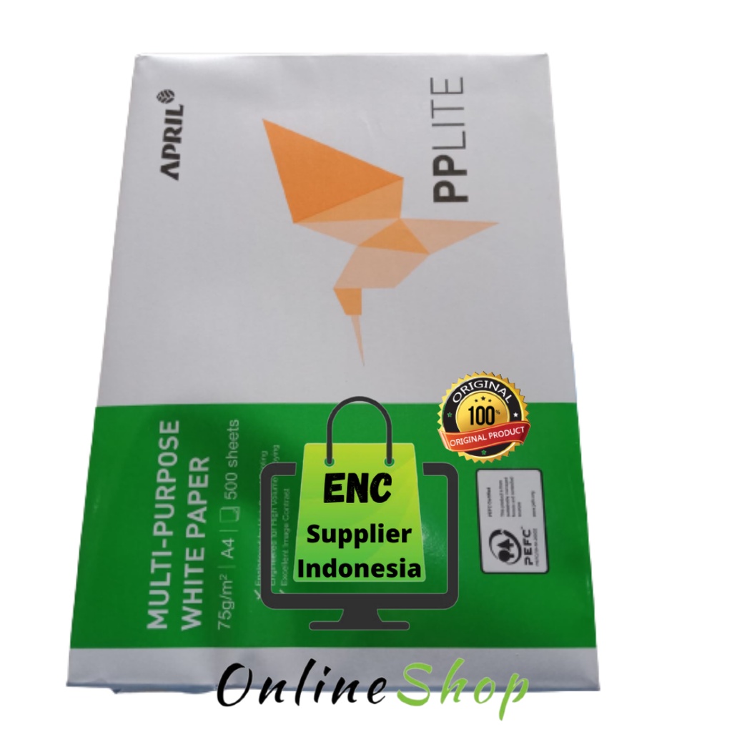 

PPLITE 500 lembar kertas hvs fotocopy a4 75 gram paperlite per rim - enc.sup