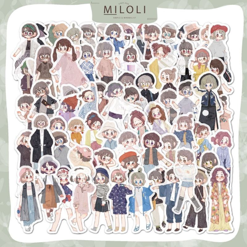 

[MILOLI] 80 Pcs CHIBI CHARACTER Deco Sticker Planner DIY Scrapbook - B0037